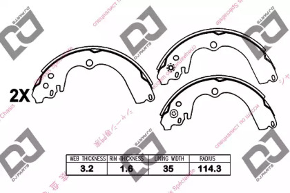 Комлект тормозных накладок DJ PARTS BS1018